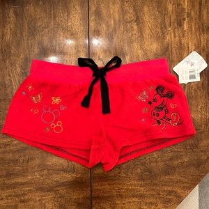 NWT Fuzzy Red Mickey Pajama Shorts